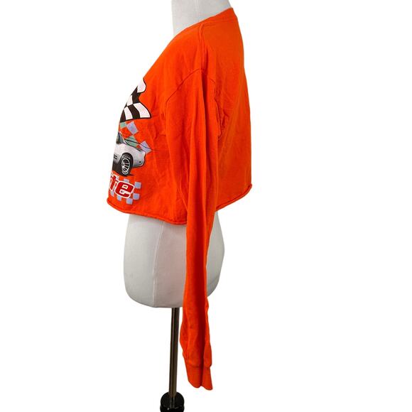 Corvette Orange Flags Crop Long Sleeve T-Shirt Size Small - Picture 5 of 6